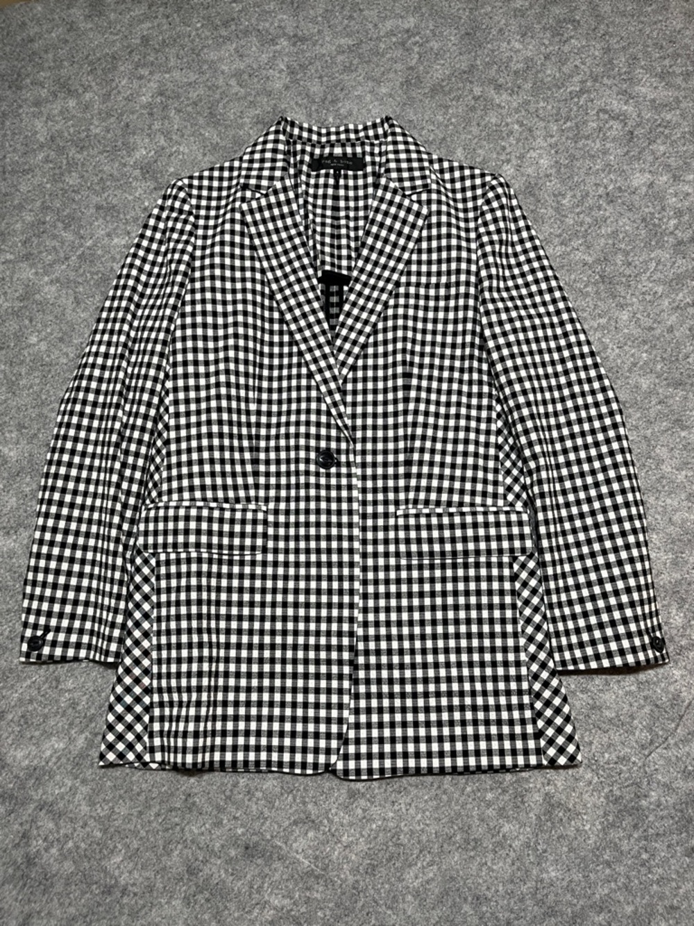 rag & bone Black and White Gingham Blazer